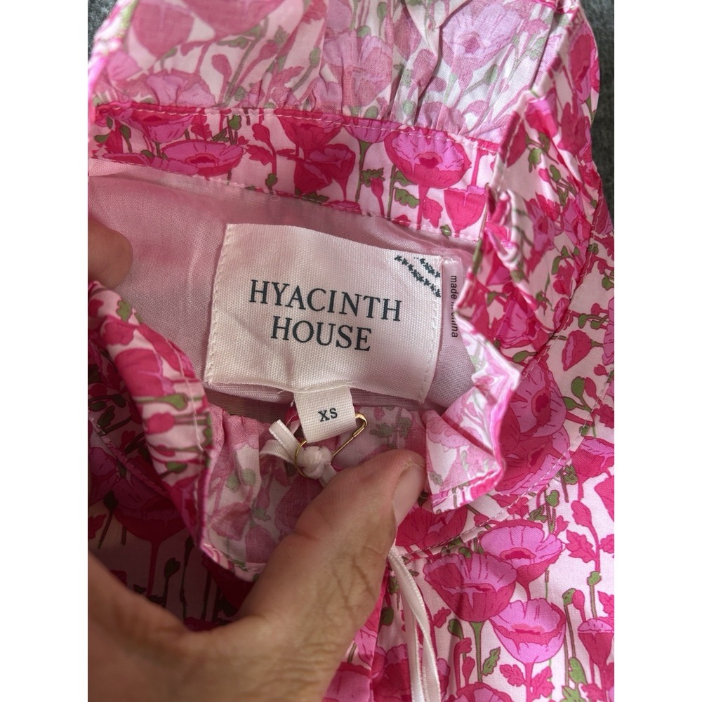 NWT HYACINTH HOUSE Louisa Maxi Dress Size XS Pink Poppies Floral Cottagecore - Picture 9 of 11